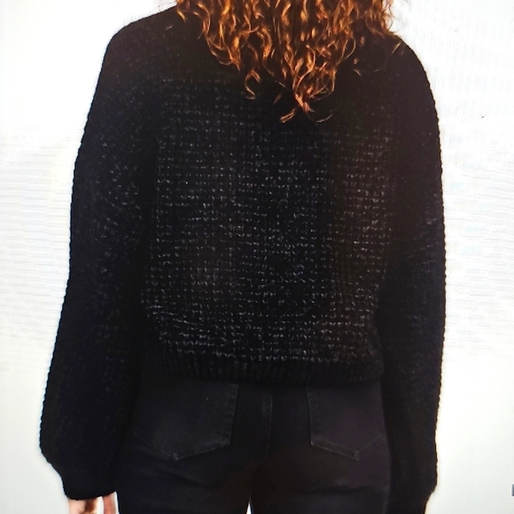 NWT Sanctuary Under the Stars Chenille Black Soft Slouchy Crewneck Sweater XL - Picture 12 of 12